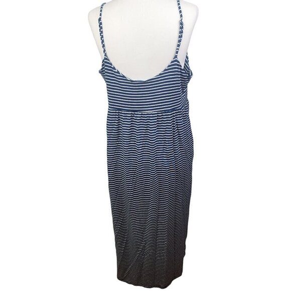 Old Navy Soft Jersey Knit Fit & Flare Midi Sundress Striped Large (12/14) Petite - Picture 3 of 15